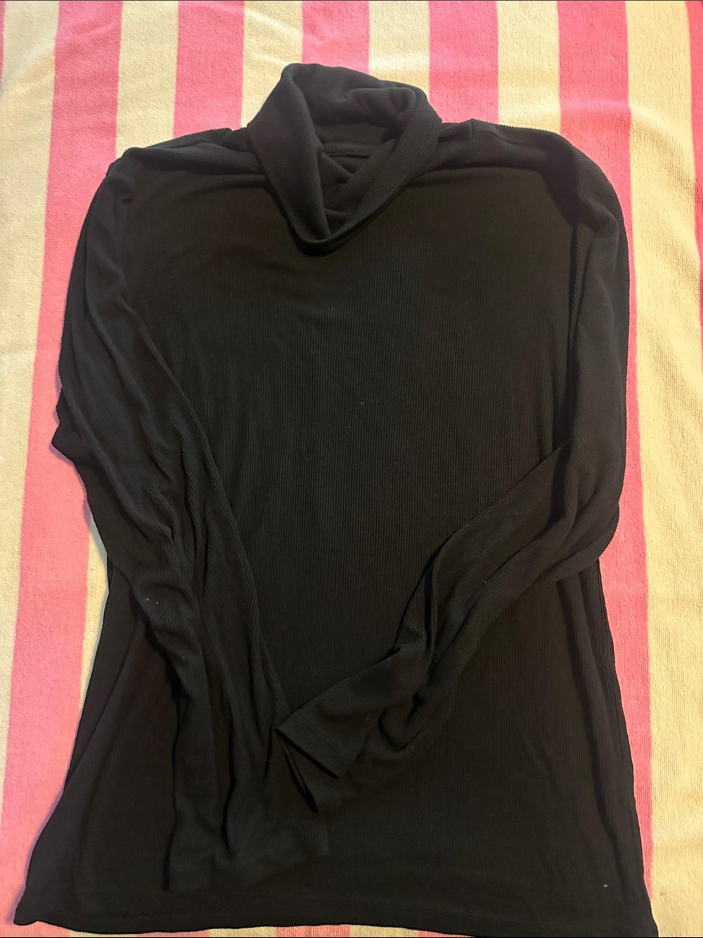 LOFT Black Long-Sleeve Cowl Neck Sweater